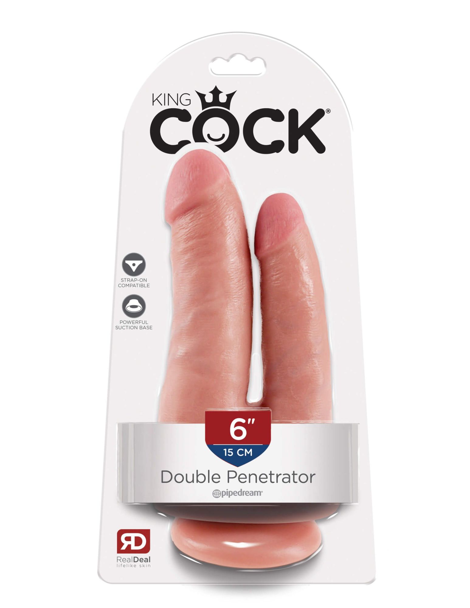 фаллоимитатор двойной pipedream king cock double penetrator, телесный в 