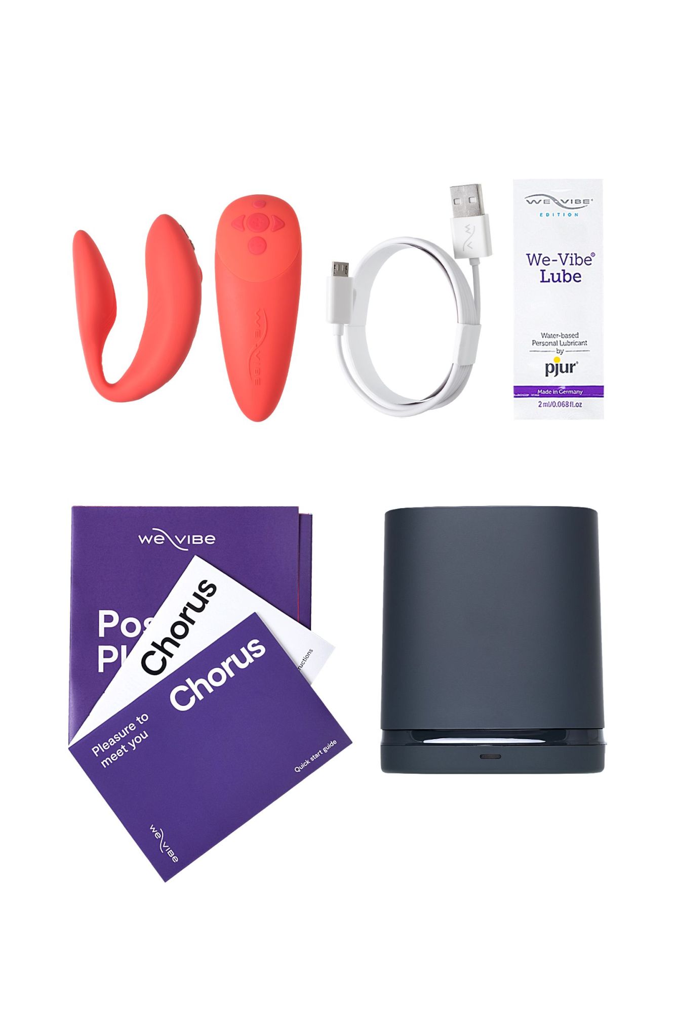 вибратор we-vibe chorus силикон, коралловый в 