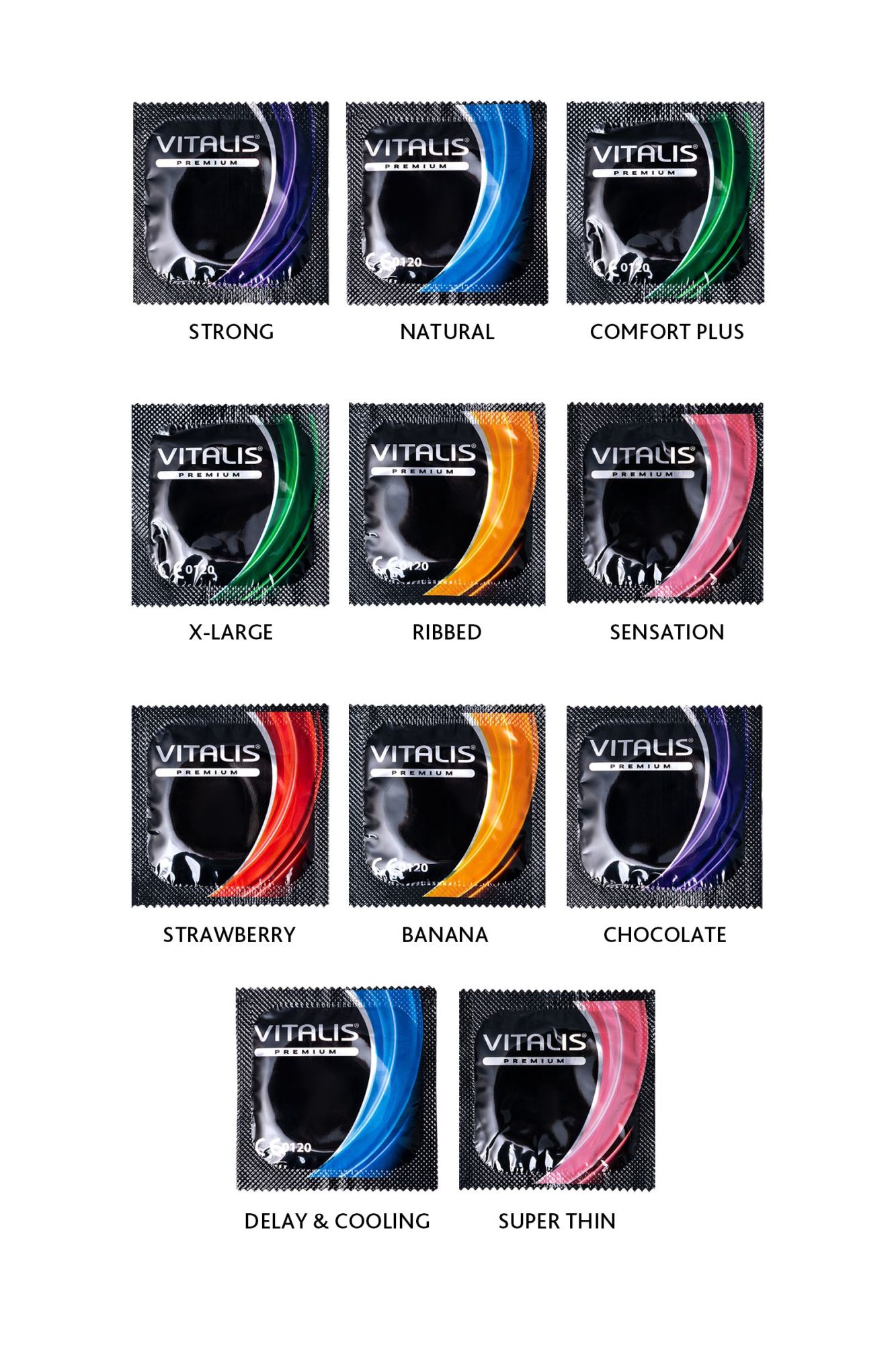презервативы vitalis, premium, микс, 18 см, 5,3 см, 15 шт. в 