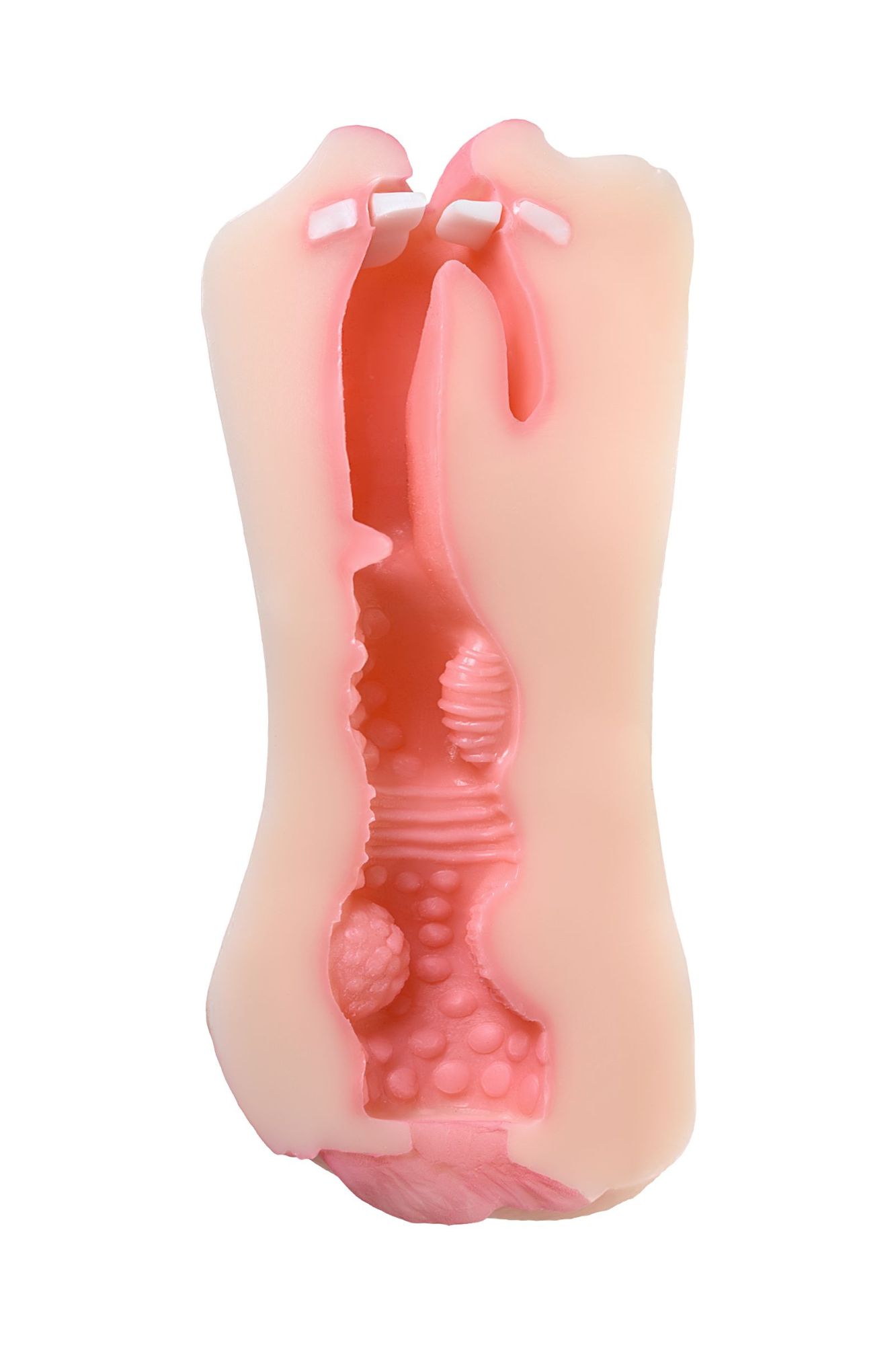 мастурбатор реалистичный toyfa juicy pussy pretty mouth, рот и вагина, softskin, телесный,17 см в 