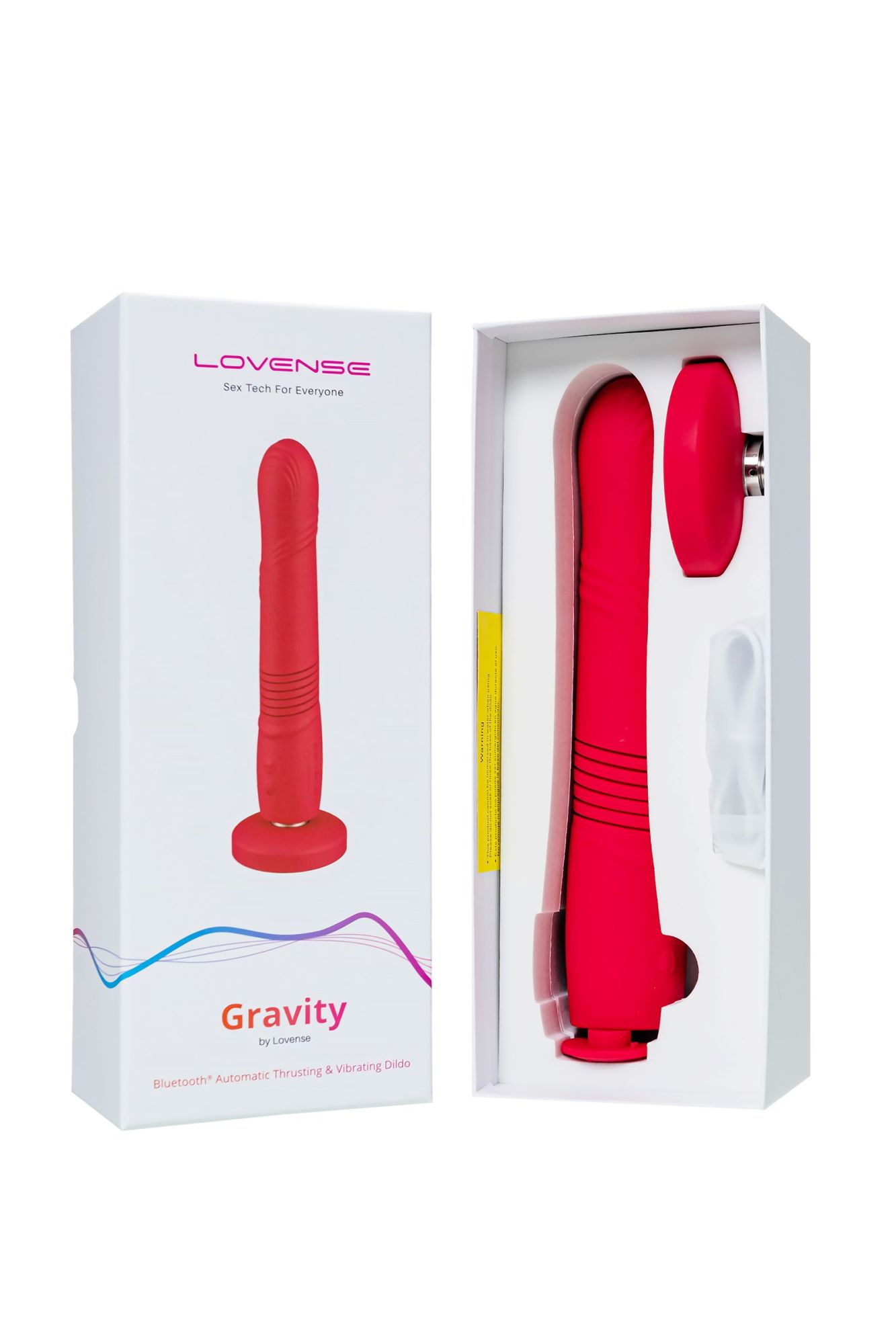 пульсатор gravity lovense tpe, красный, силикон, 25,9 см в 