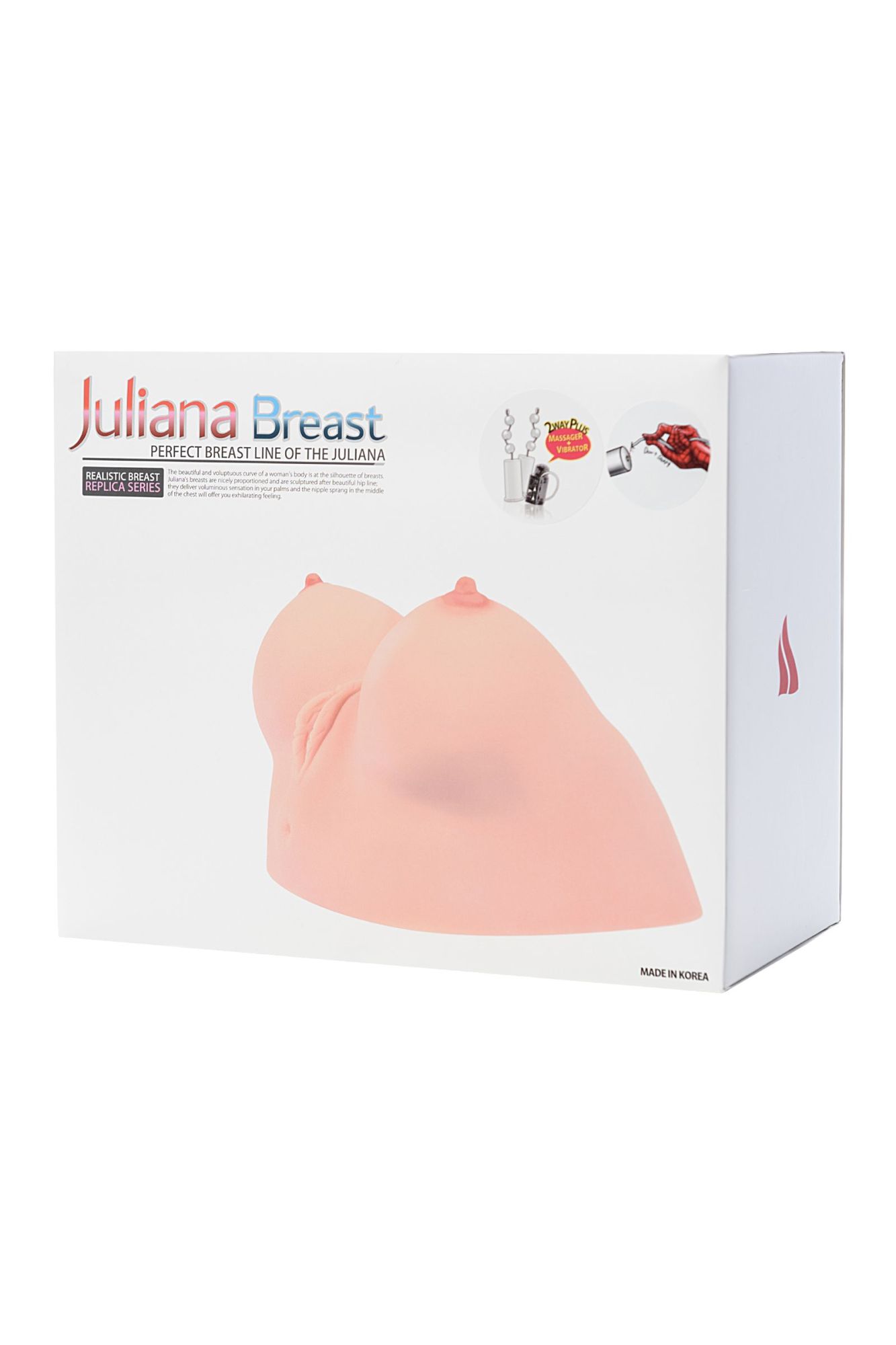мастурбатор реалистичный kokos juliana breast с вибрацией и ротацией, tpr, телесный, 20 см в 