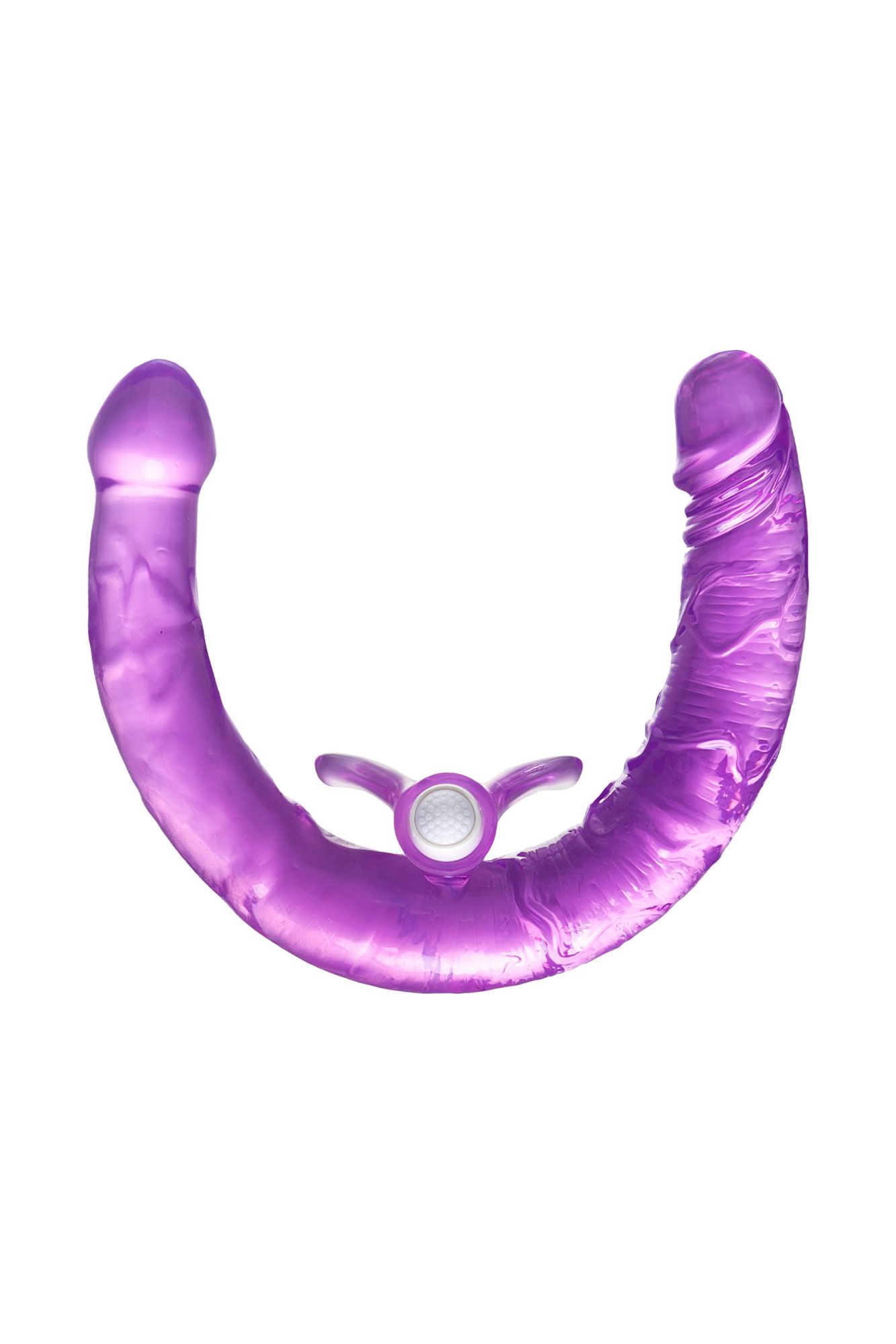 фаллоимитатор двусторонний с вибропулей toyfa double dildo with vibro bullet, tpr, фиолетовый, 35 см в 