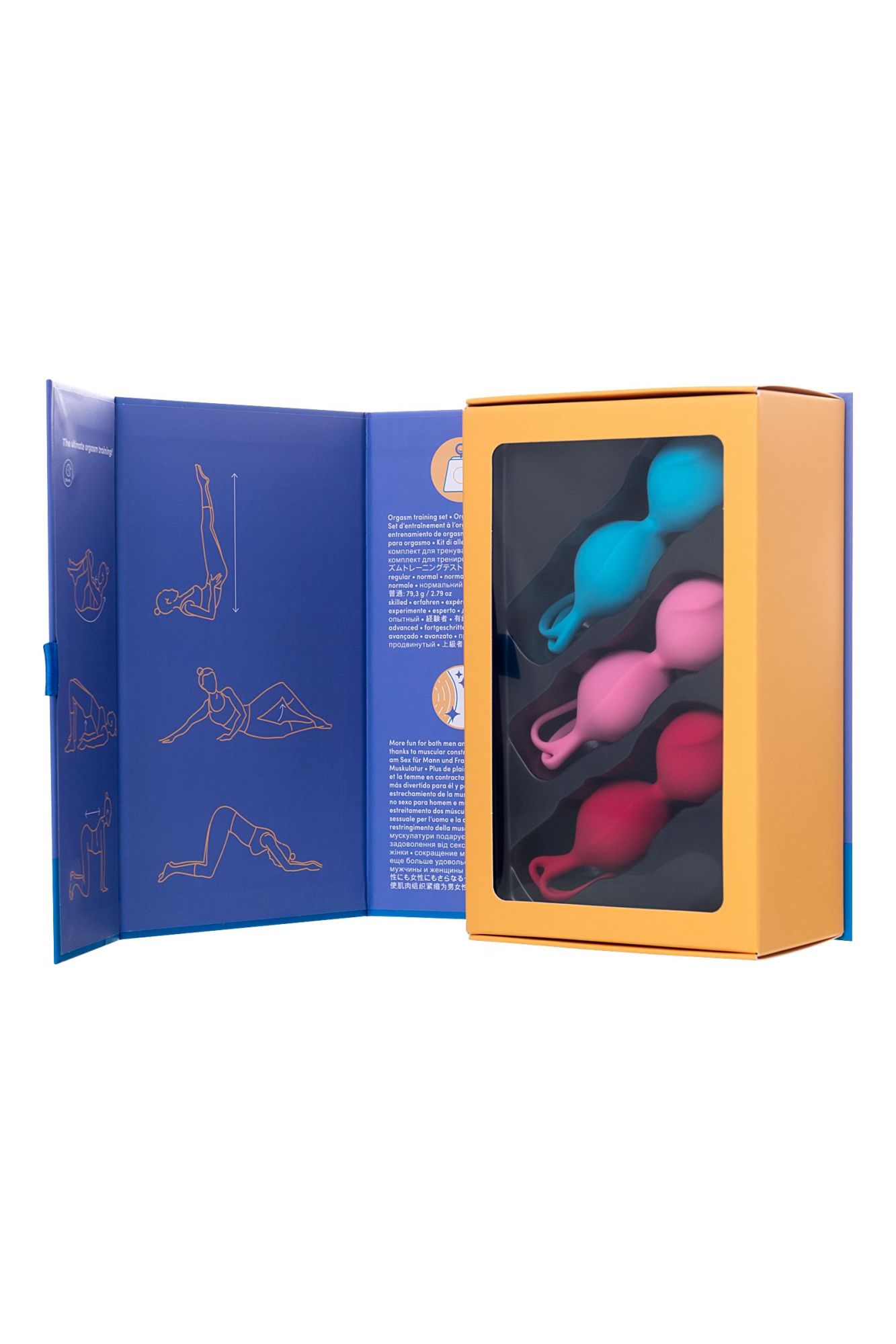 набор вагинальных шариков satisfyer  balls c03 double, силикон, ассорти, ø 3 см. в 