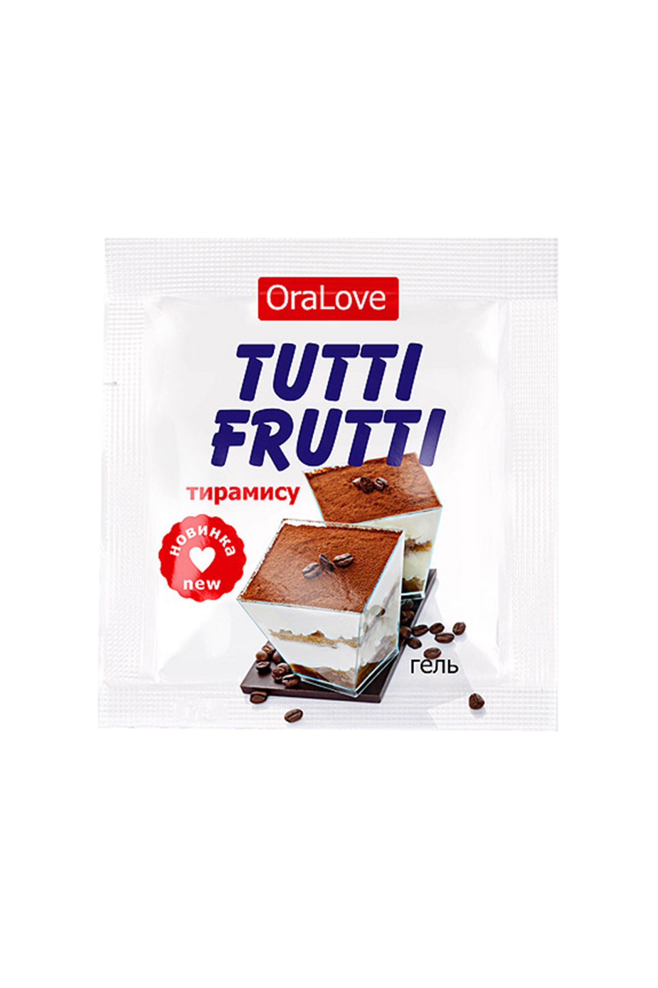 съедобная гель-смазка tutti-frutti для орального секса со вкусом тирамису 4г по 20 шт в упаковке в 
