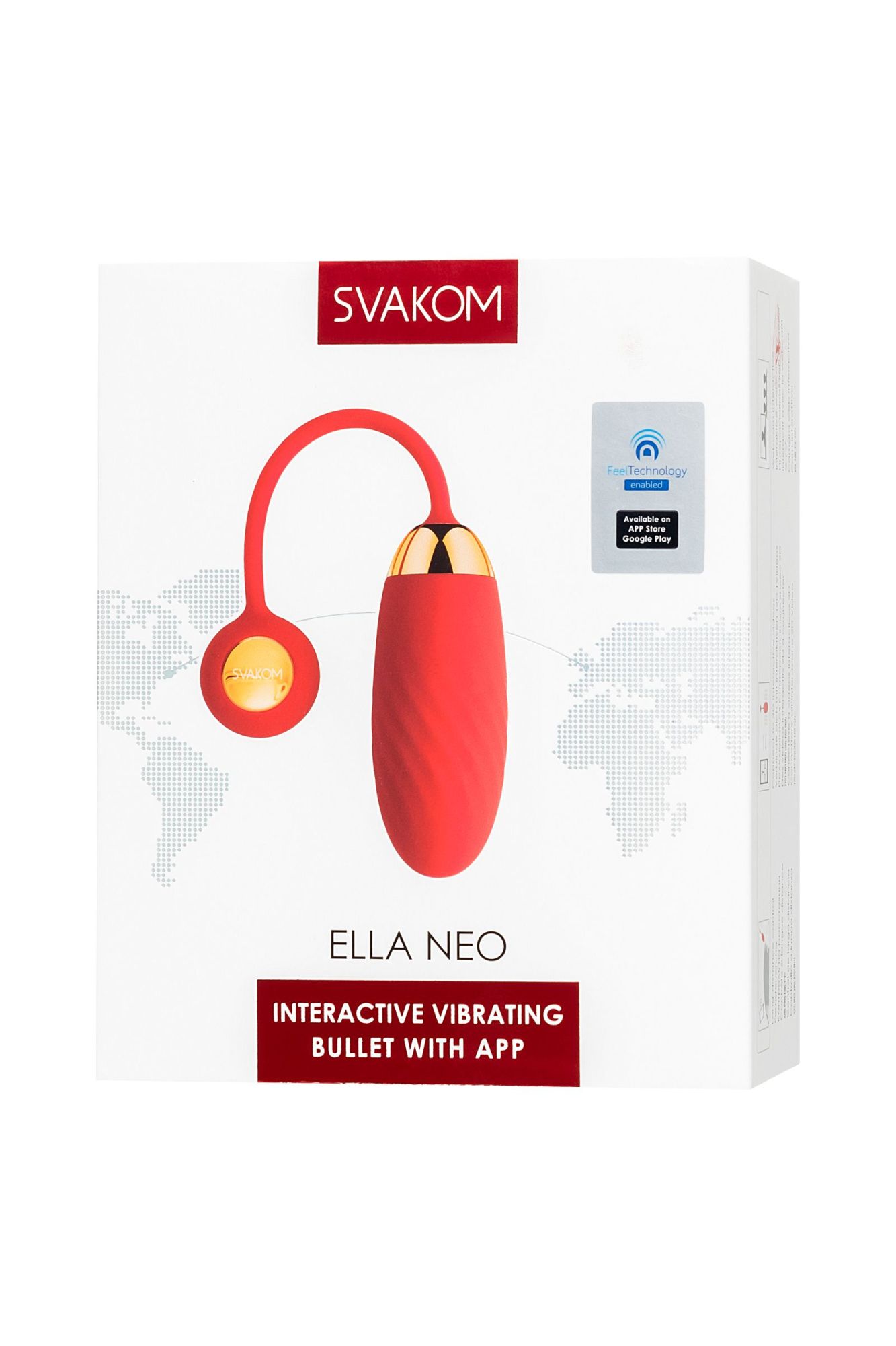 виброяйцо svakom ella neo на ду, с приложением, силикон, красное в 