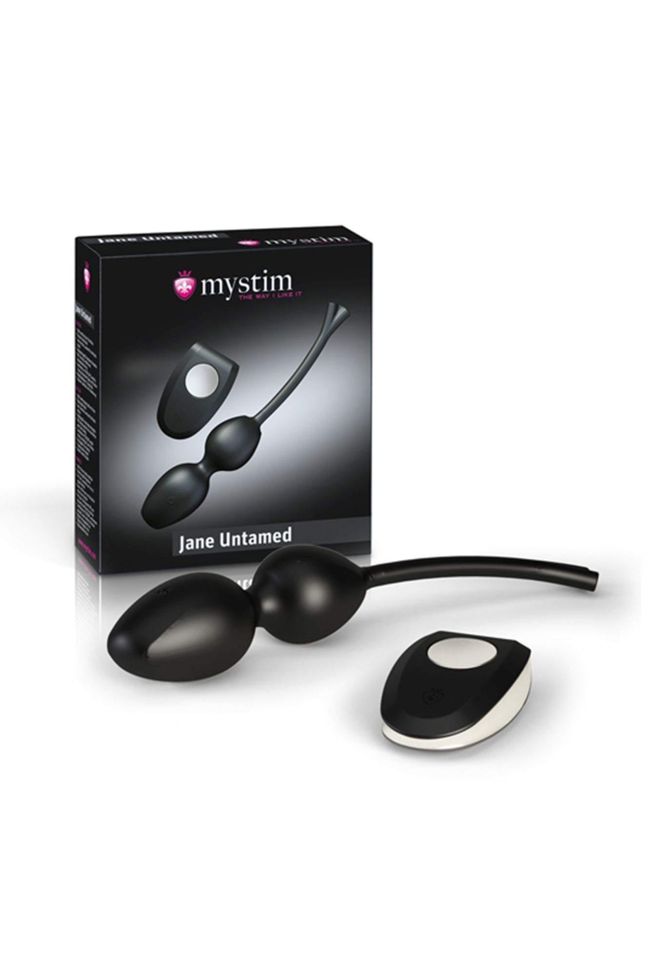 вагинальные шарики mystim jane untamed geisha balls vibe, с вибрацией, силикон, черные в 