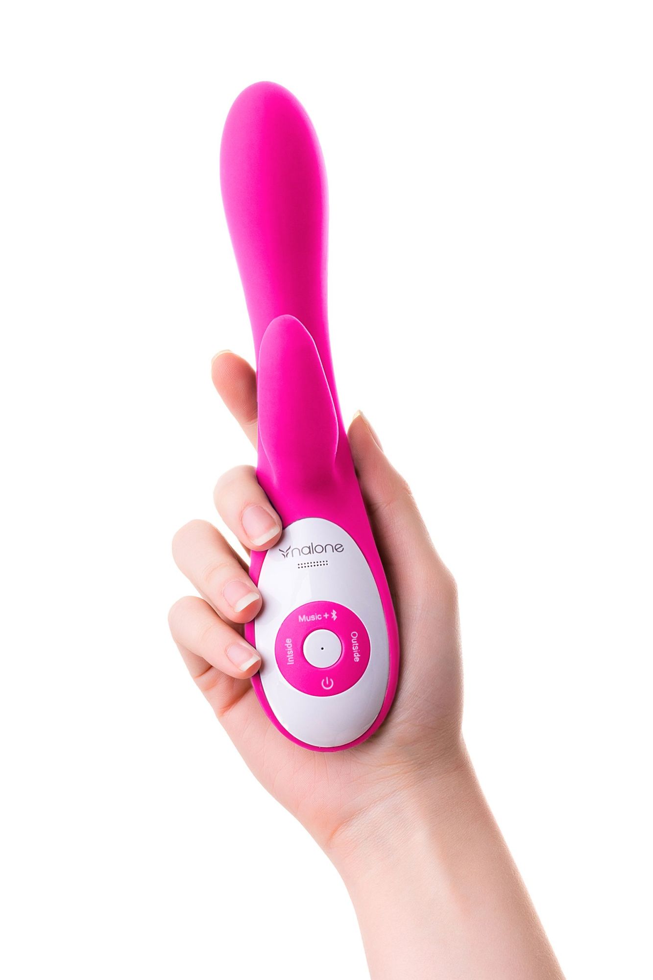 вибратор с клиторальным стимулятором nalone rhythm, силикон, розовый, 21,6 см в 