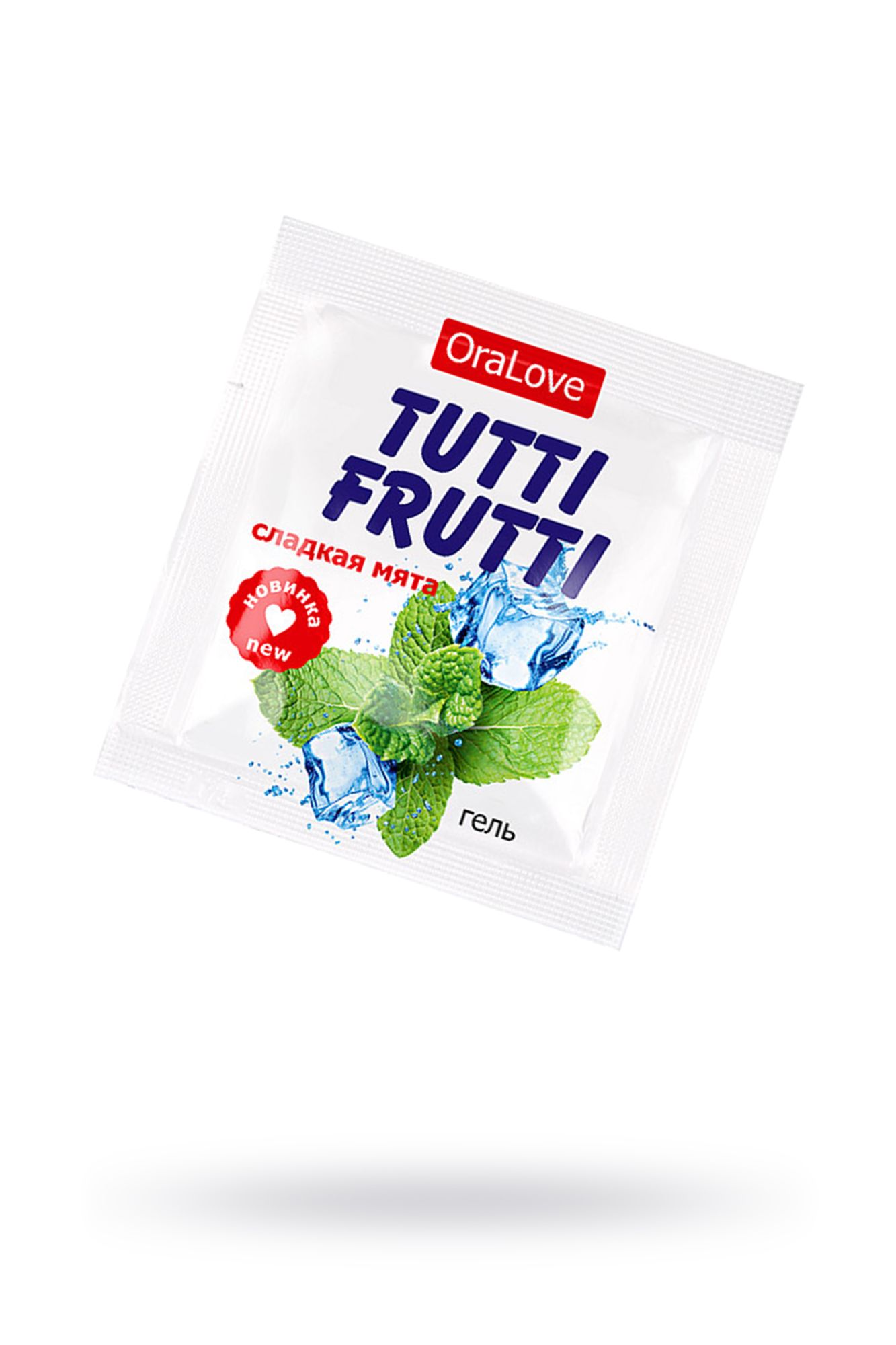 съедобная гель-смазка tutti-frutti для орального секса со вкусом сладкой мяты 4г по 20 шт в упаковке в 