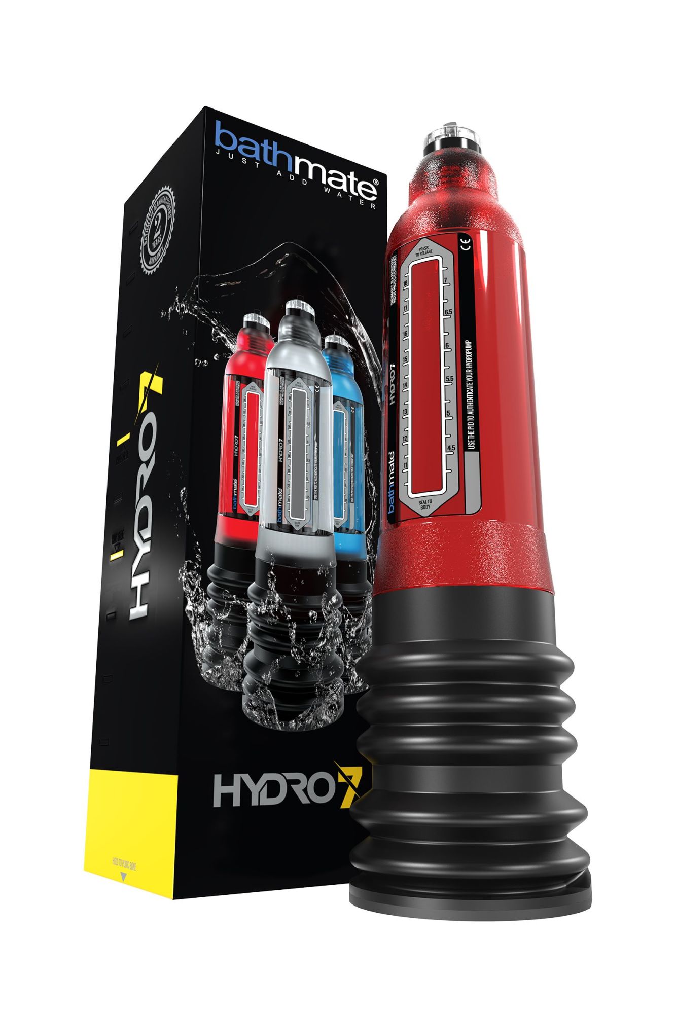 гидропомпа bathmate hydro7, abs пластик, красная (аналог hercules) в 