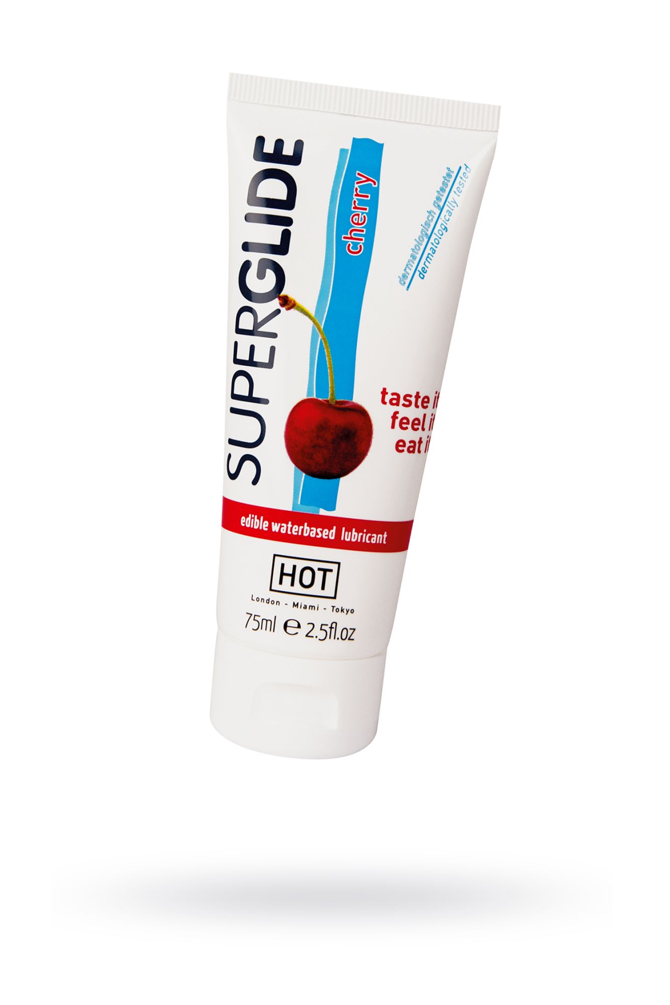 съедобная смазка на водной основе hot superglide для орального секса со вкусом вишни, 75 мл в 