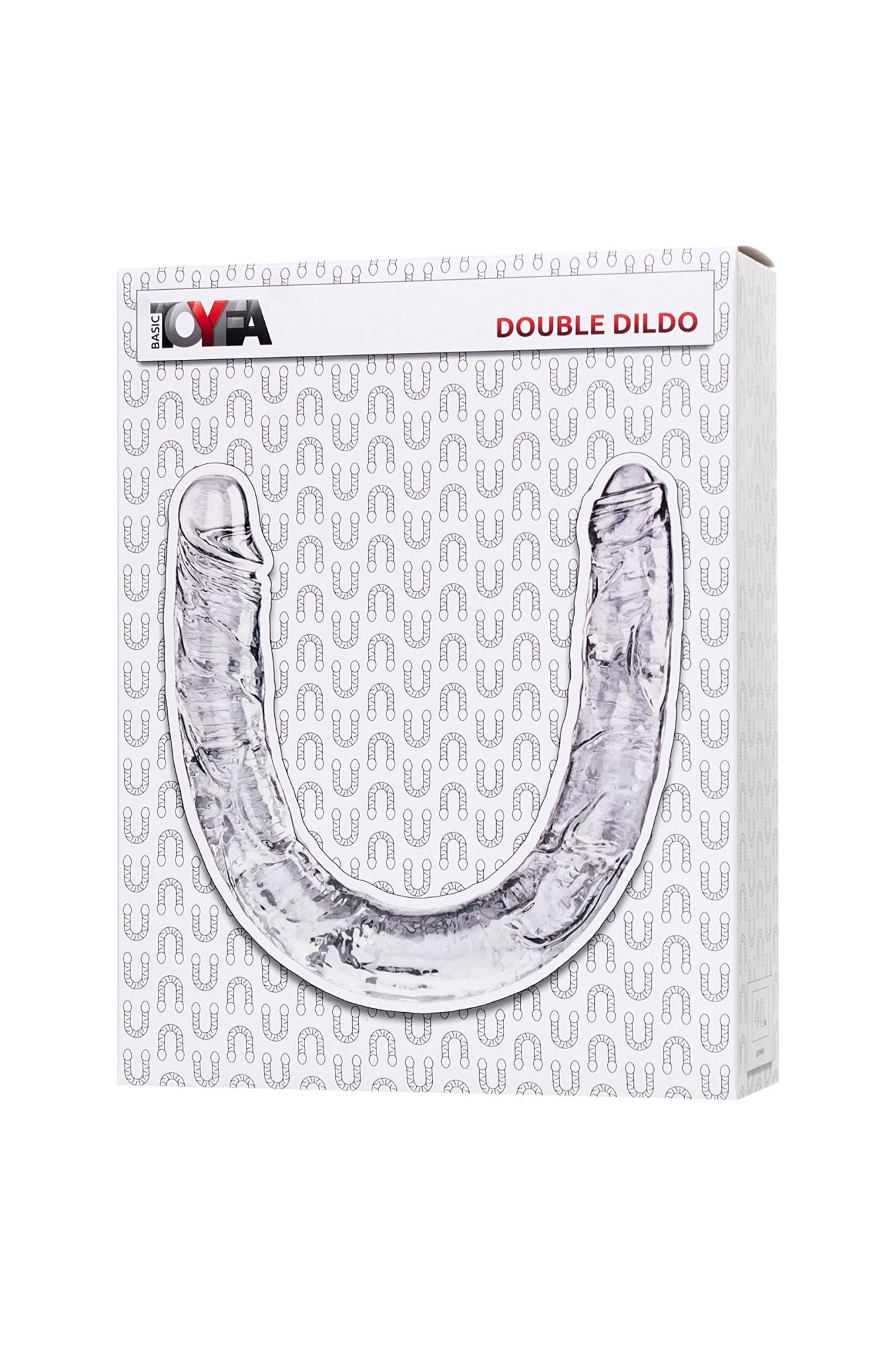 фаллоимитатор двусторонний toyfa double dildo, tpr, прозрачный, 40 см в 