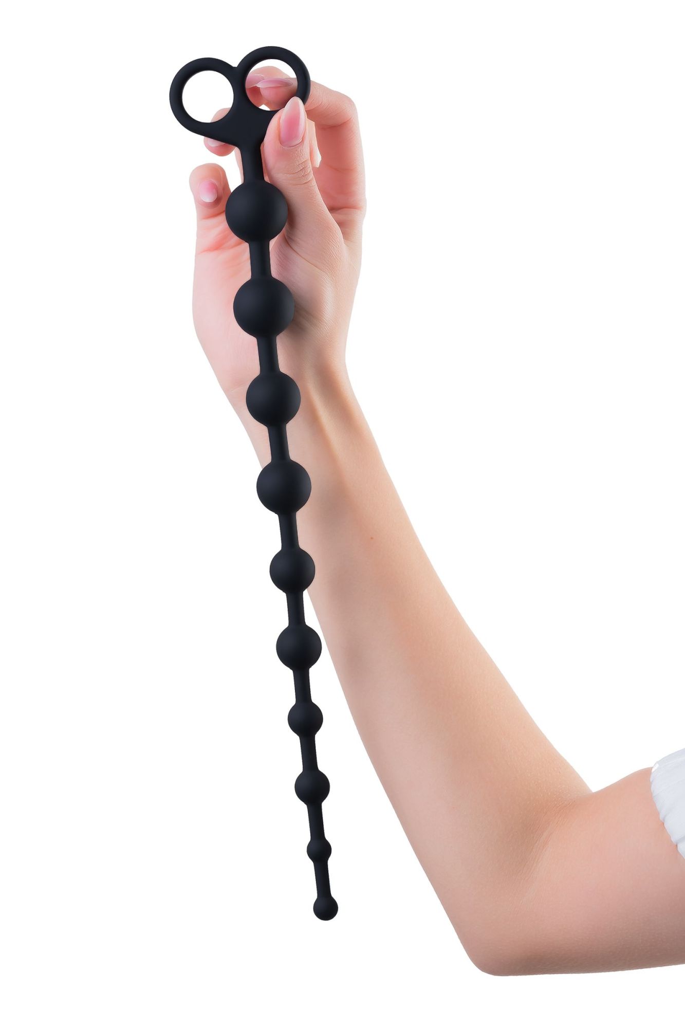 анальные бусы toyfa popo pleasure cephei, водонепроницаемые, силикон, черные, 33,5 см, ø 2,4 см в 