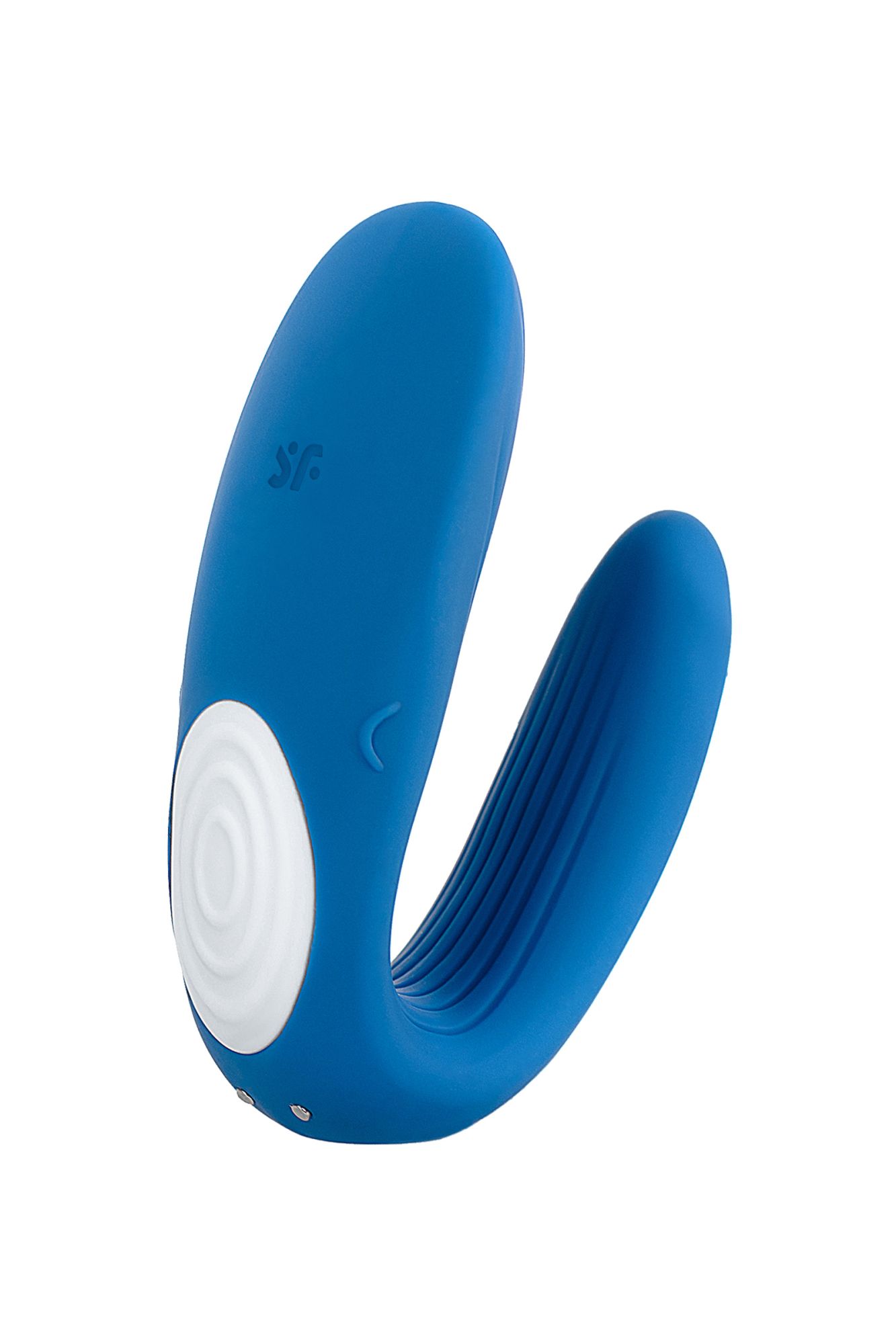 многофункциональный стимулятор для пар satisfyer partner whale, силикон, голубой, 17 см. в 