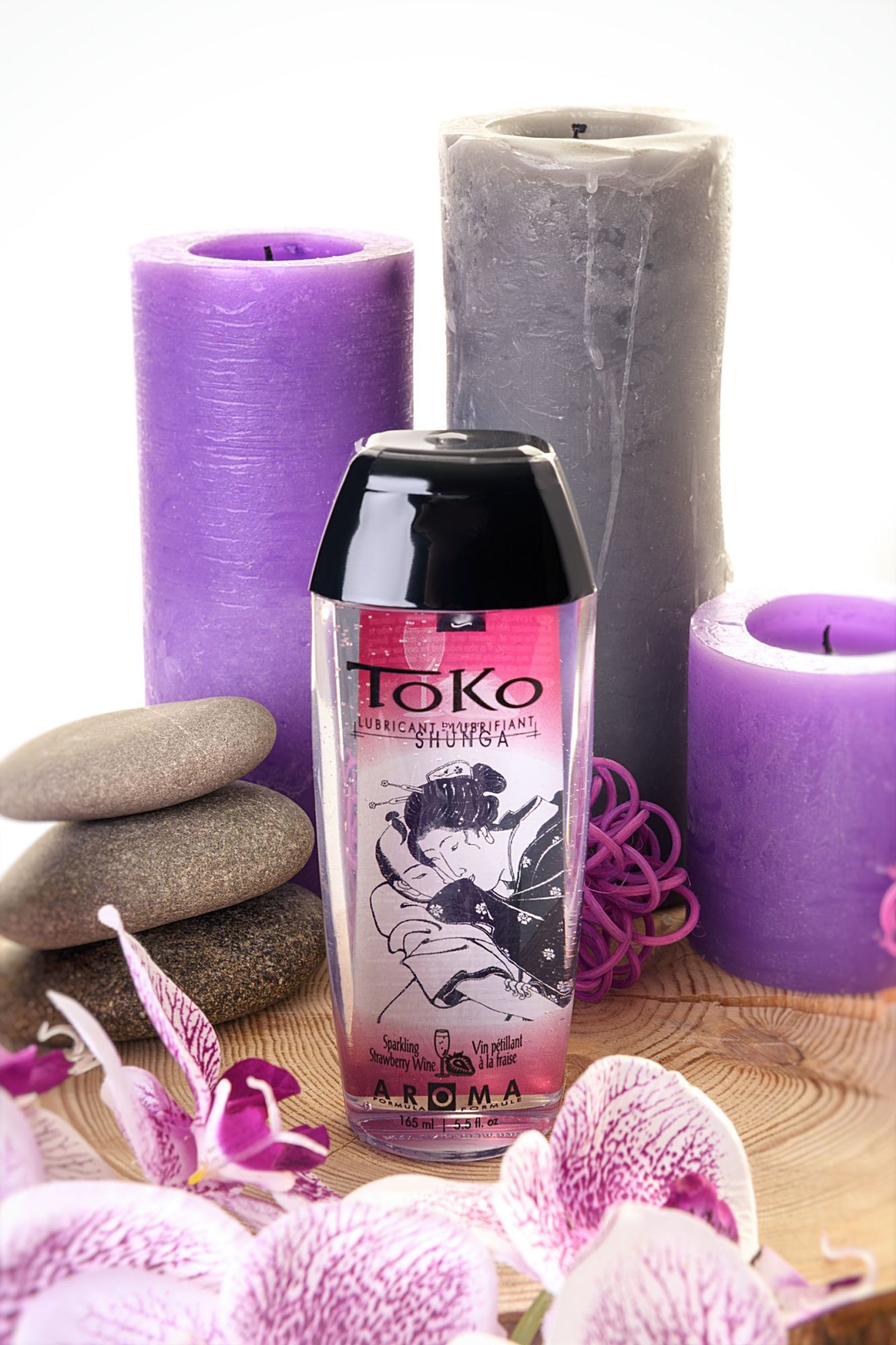 лубрикант shunga toko aroma на водной основе, клубника и шампанское, 165 мл в 