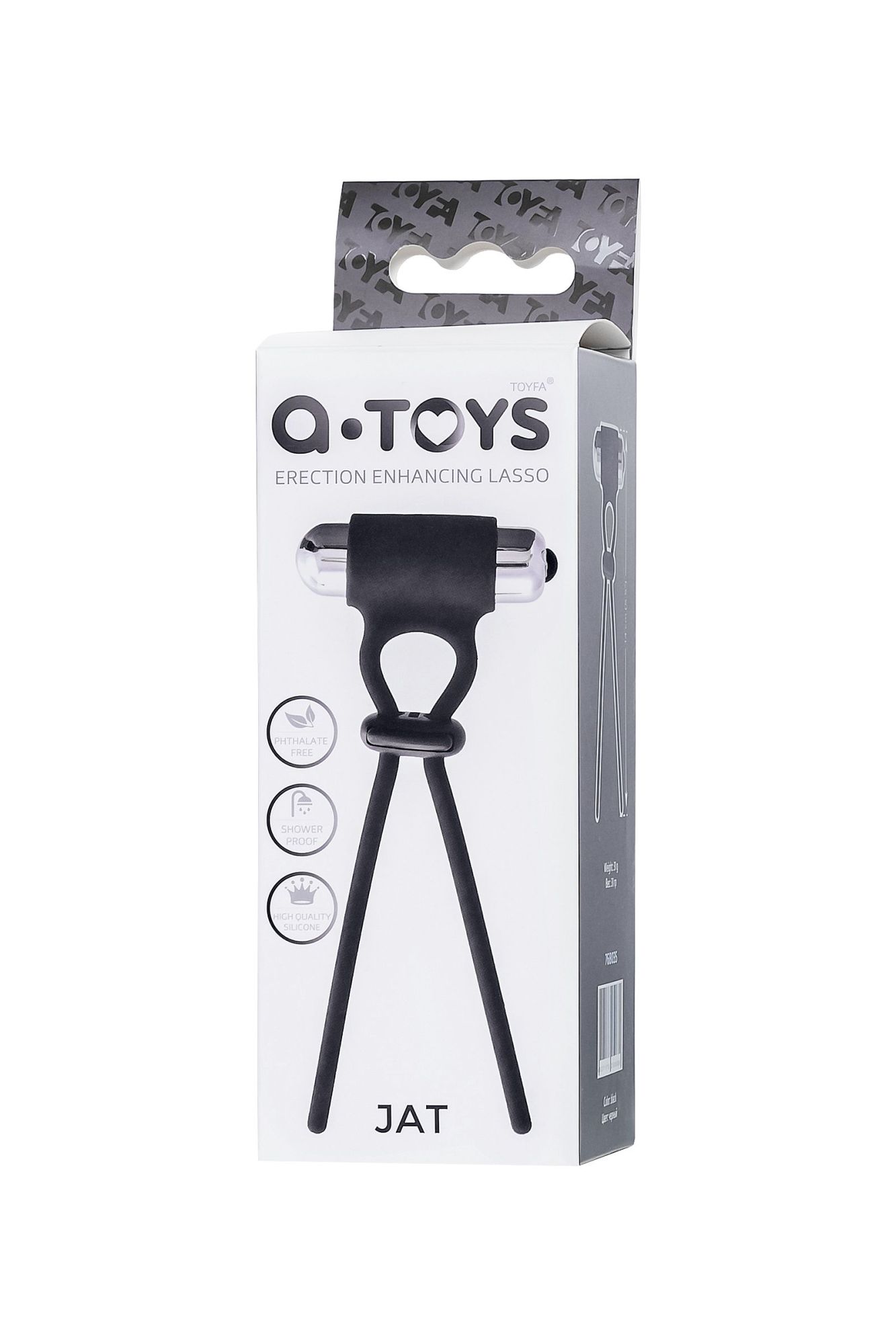 лассо на пенис a-toys by toyfa jat, силикон, черное, 14 см в 