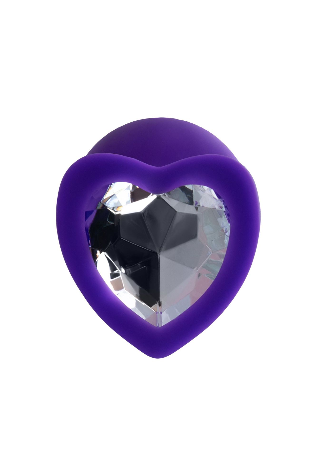 анальная втулка todo by toyfa diamond heart, силикон, фиолетовая, 8 см, ø 3 см в 