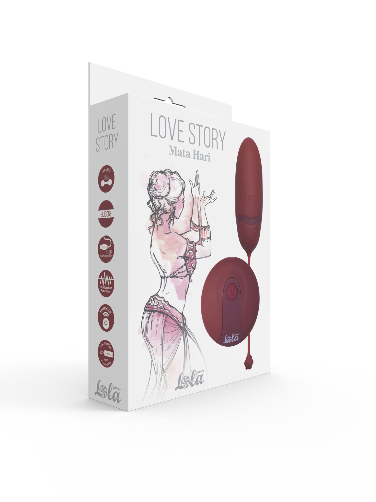 виброяйцо на пульте управления love story mata hari wine red 1800-03lola в 