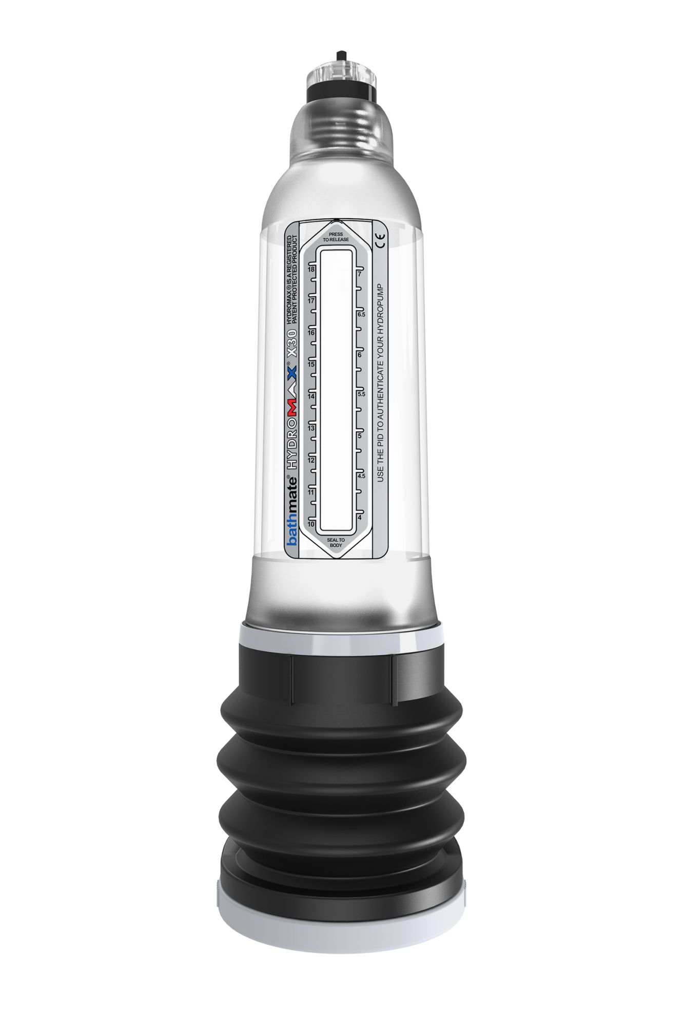 гидропомпа bathmate hydromax x30, прозрачная, 30 см в 