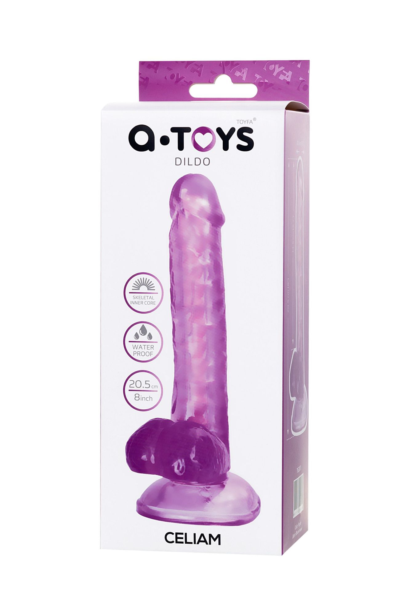 реалистичный фаллоимитатор a-toys by toyfa celiam, tpe, фиолетовый, 20,5 см в 