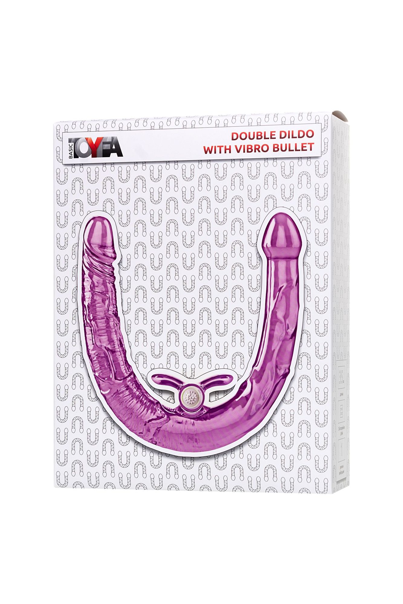фаллоимитатор двусторонний с вибропулей toyfa double dildo with vibro bullet, tpr, фиолетовый, 35 см в 