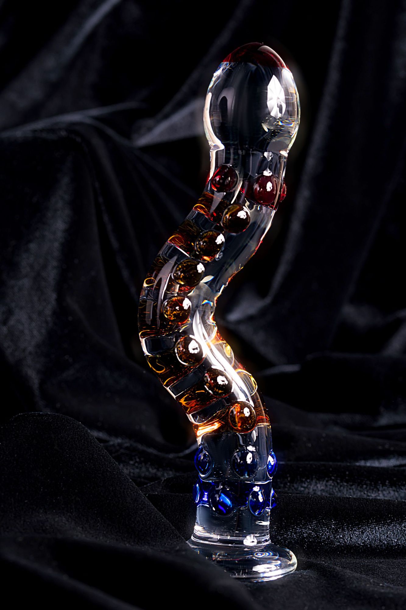 нереалистичный фаллоимитатор sexus glass, стекло, прозрачный, 20 см в 