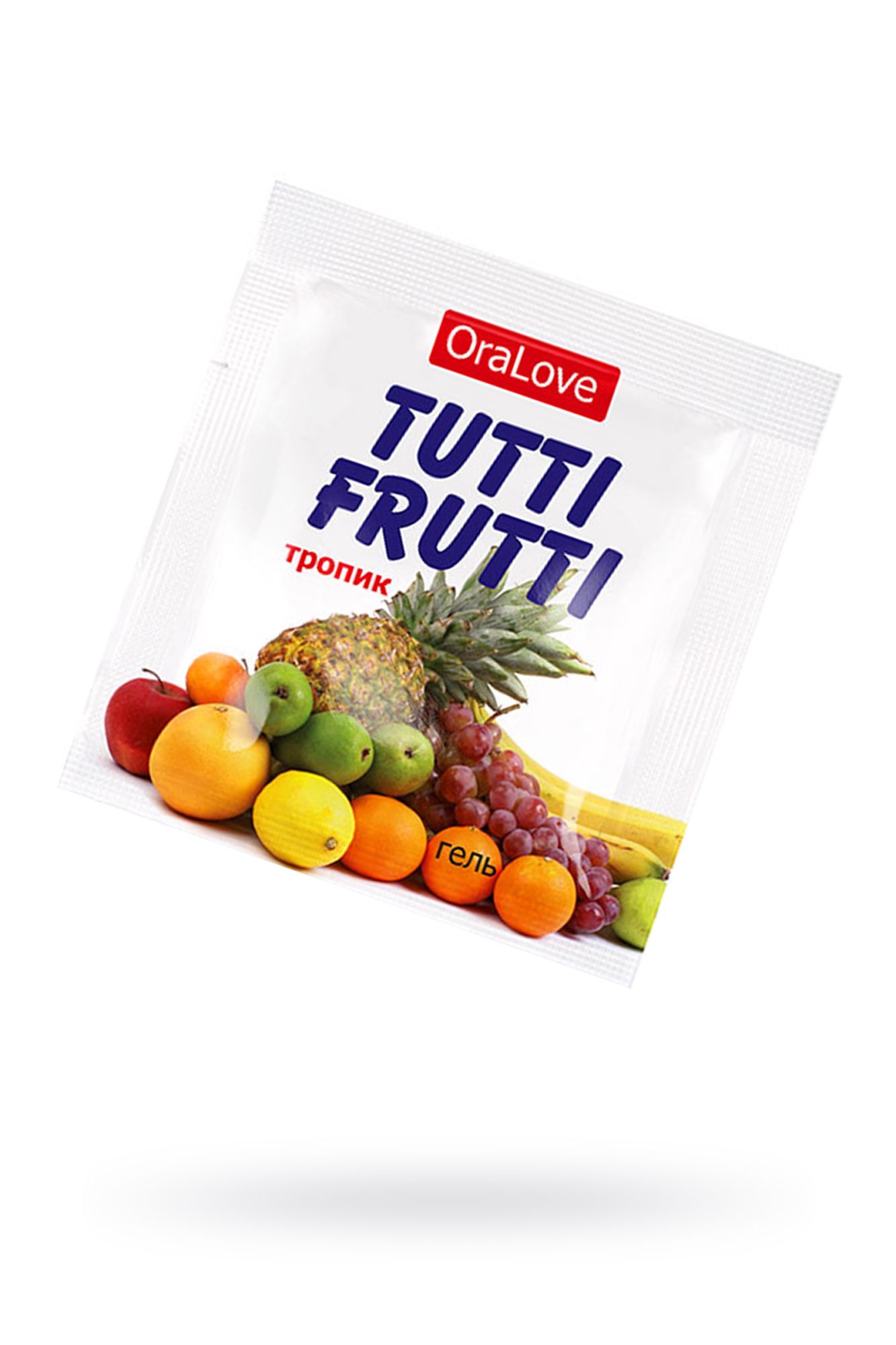 съедобная гель-смазка tutti-frutti для орального секса со вкусом экзотических фруктов ,4гр по 20 шт в 