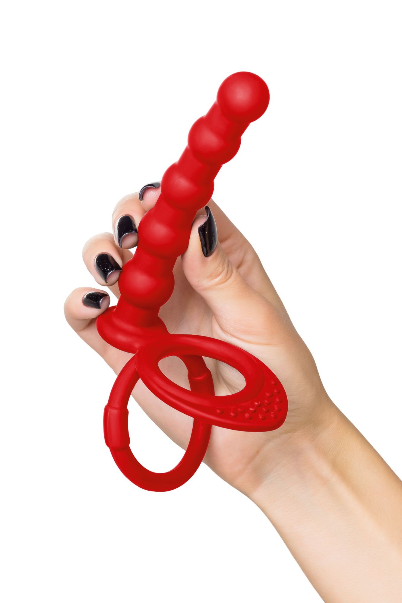 насадка на пенис для двойного проникновения black&red by toyfa, силикон, красная, 19,5 см в 