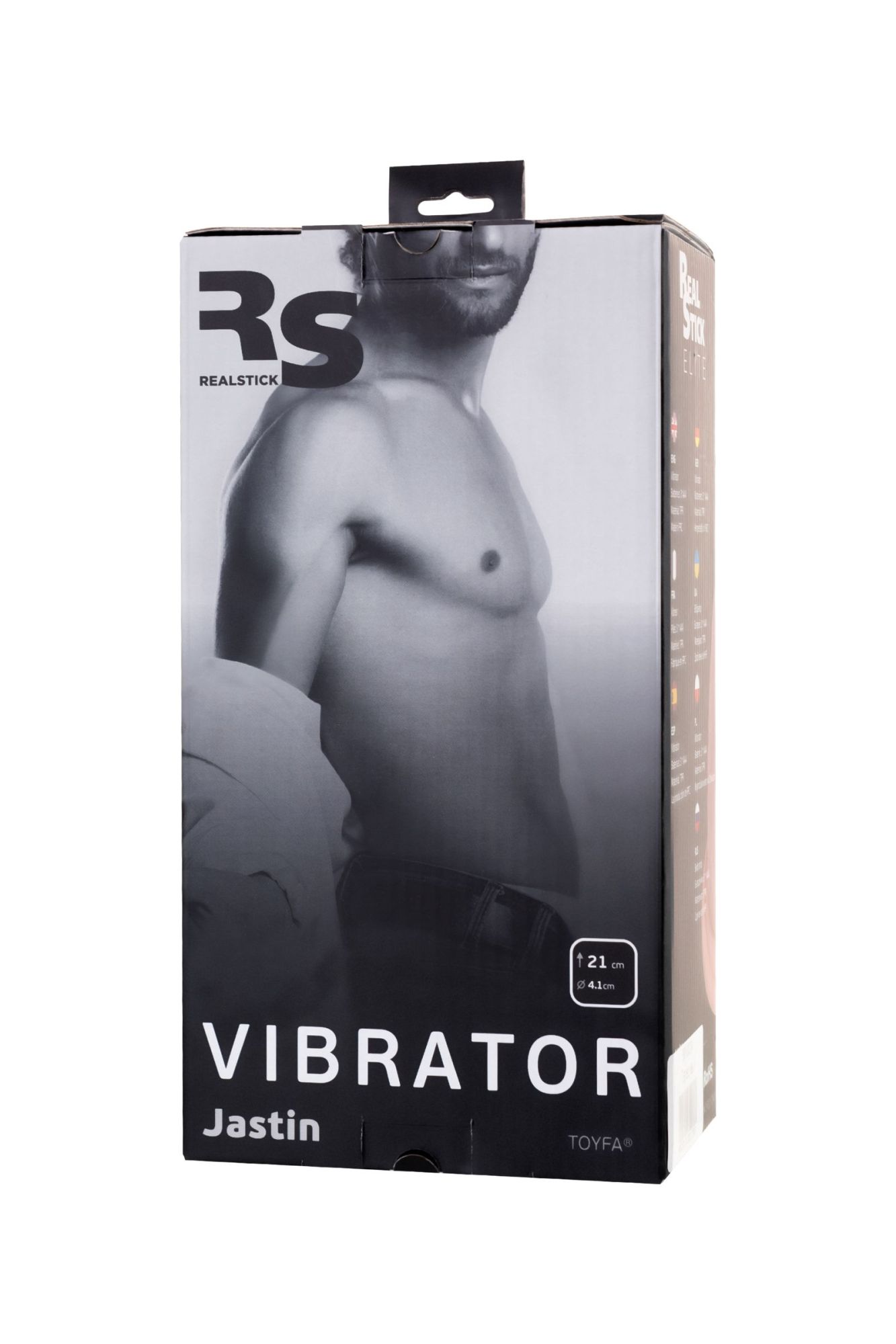 реалистичный вибратор realstick elite jastin, tpr, телесный, 21 см в 