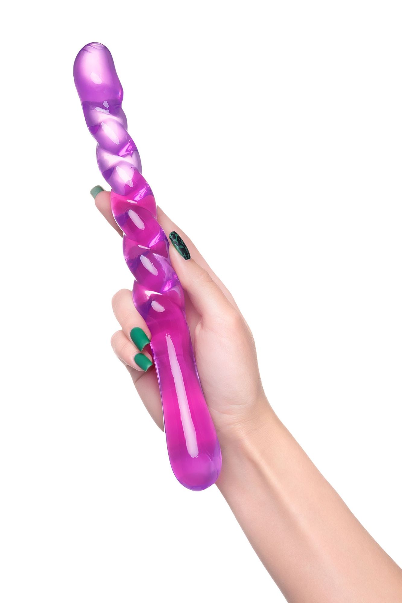 двусторонний фаллоимитатор a-toys by toyfa tanza, tpe, фиолетовый, 27,5 см в 