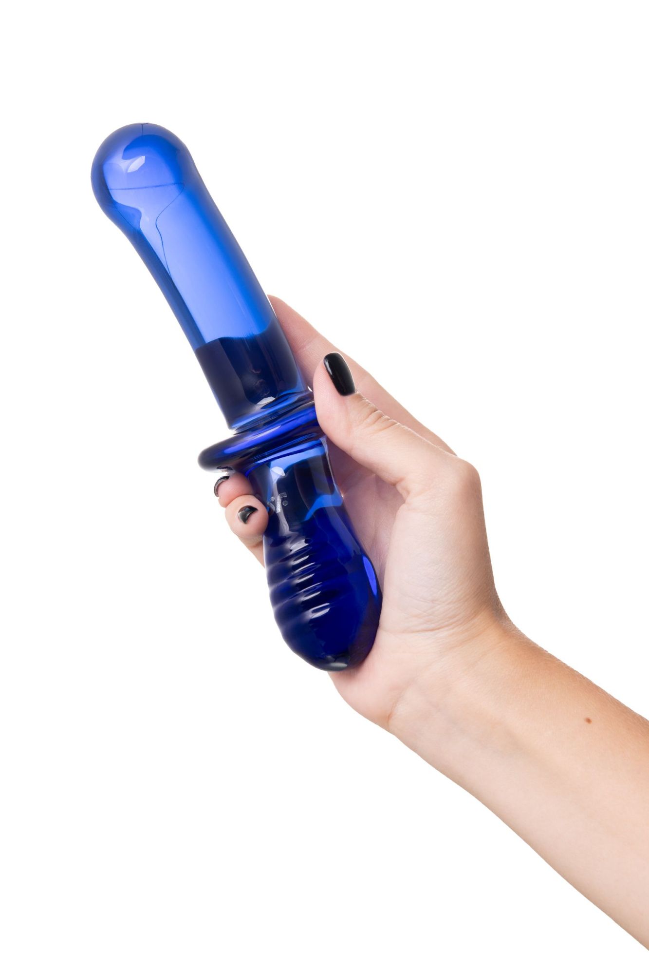 стеклянный двухсторонний стимулятор satisfyer double crystal, голубой в 