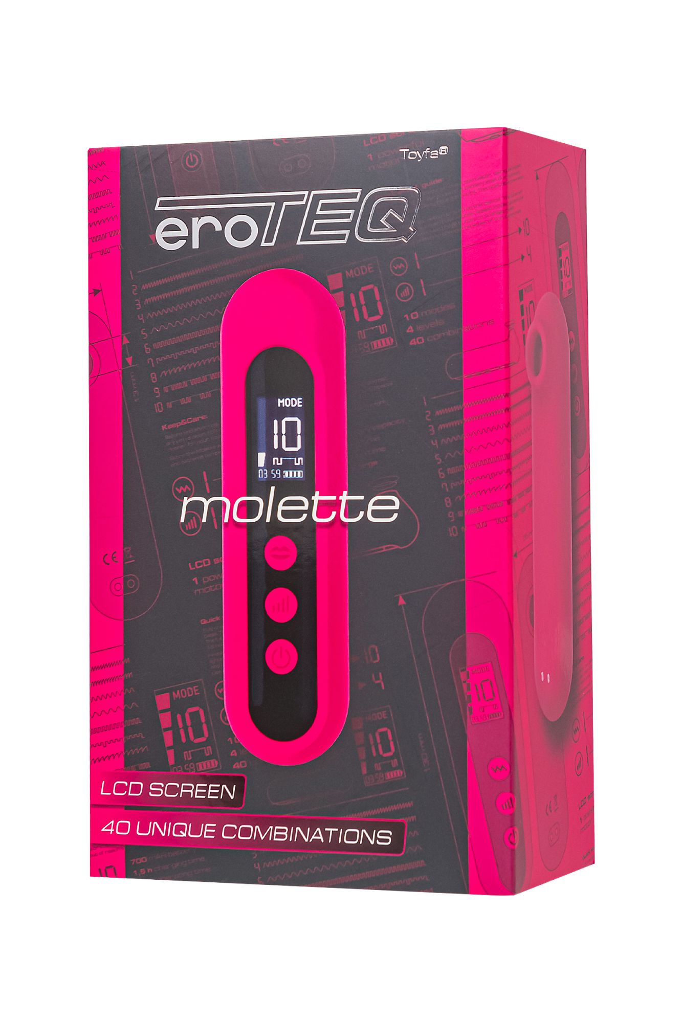 вакуум-волновой стимулятор eroteq molette, силикон, розовый, 13 см в 