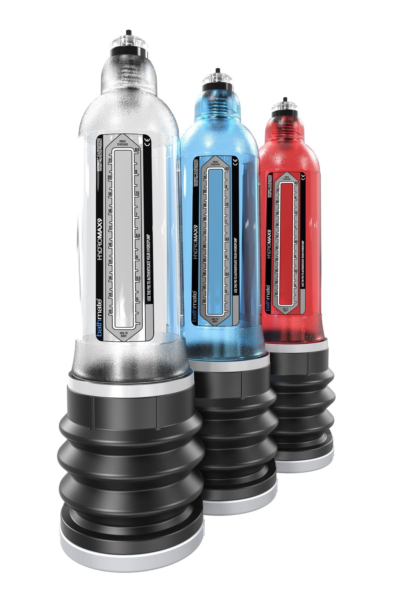 гидропомпа bathmate hydromax9, abs пластик, красный, 32,5 см (аналог hydromax x40) в 