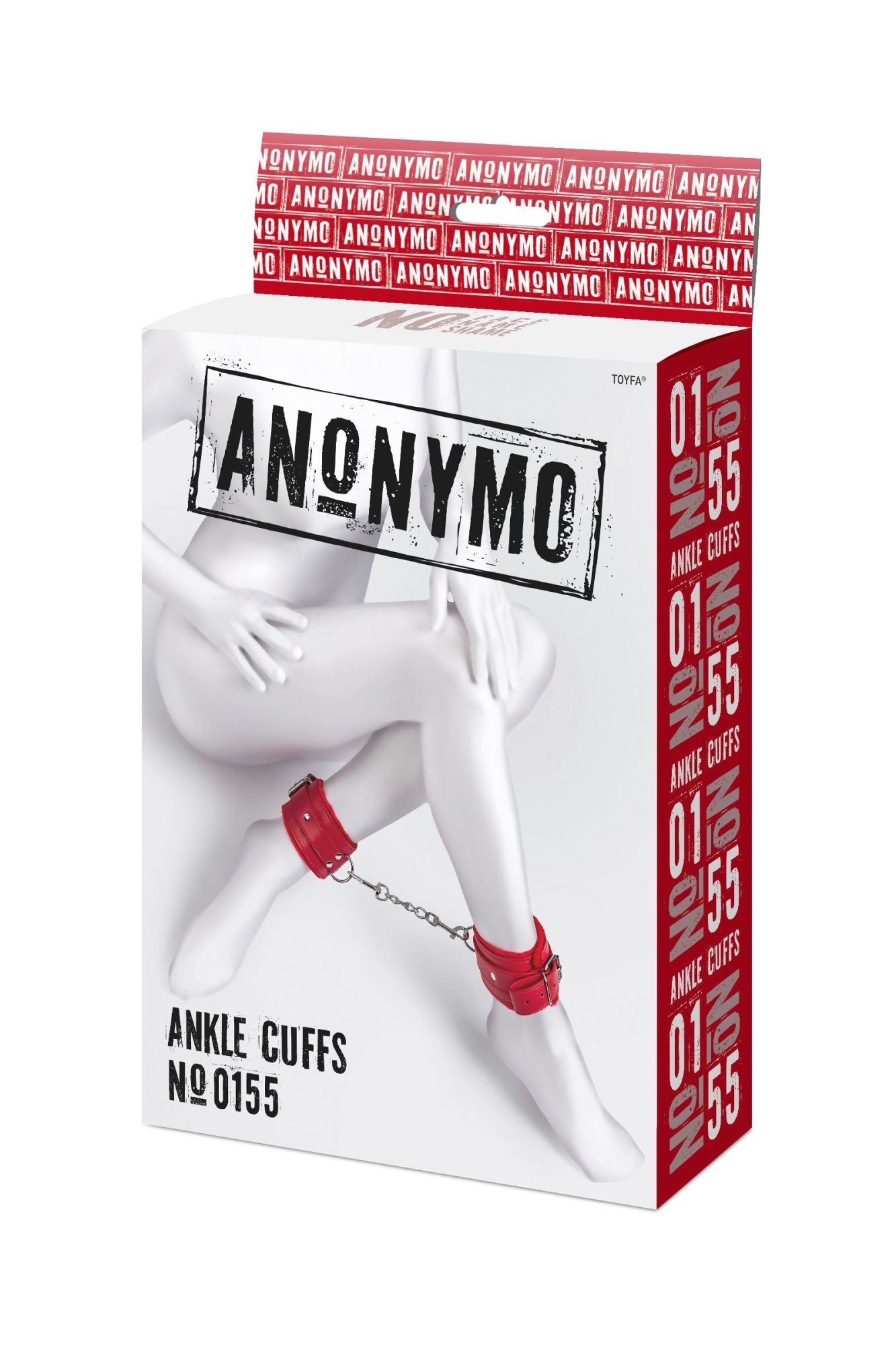 поножи anonymo #0155, pu кожа, красные, 27 см в 