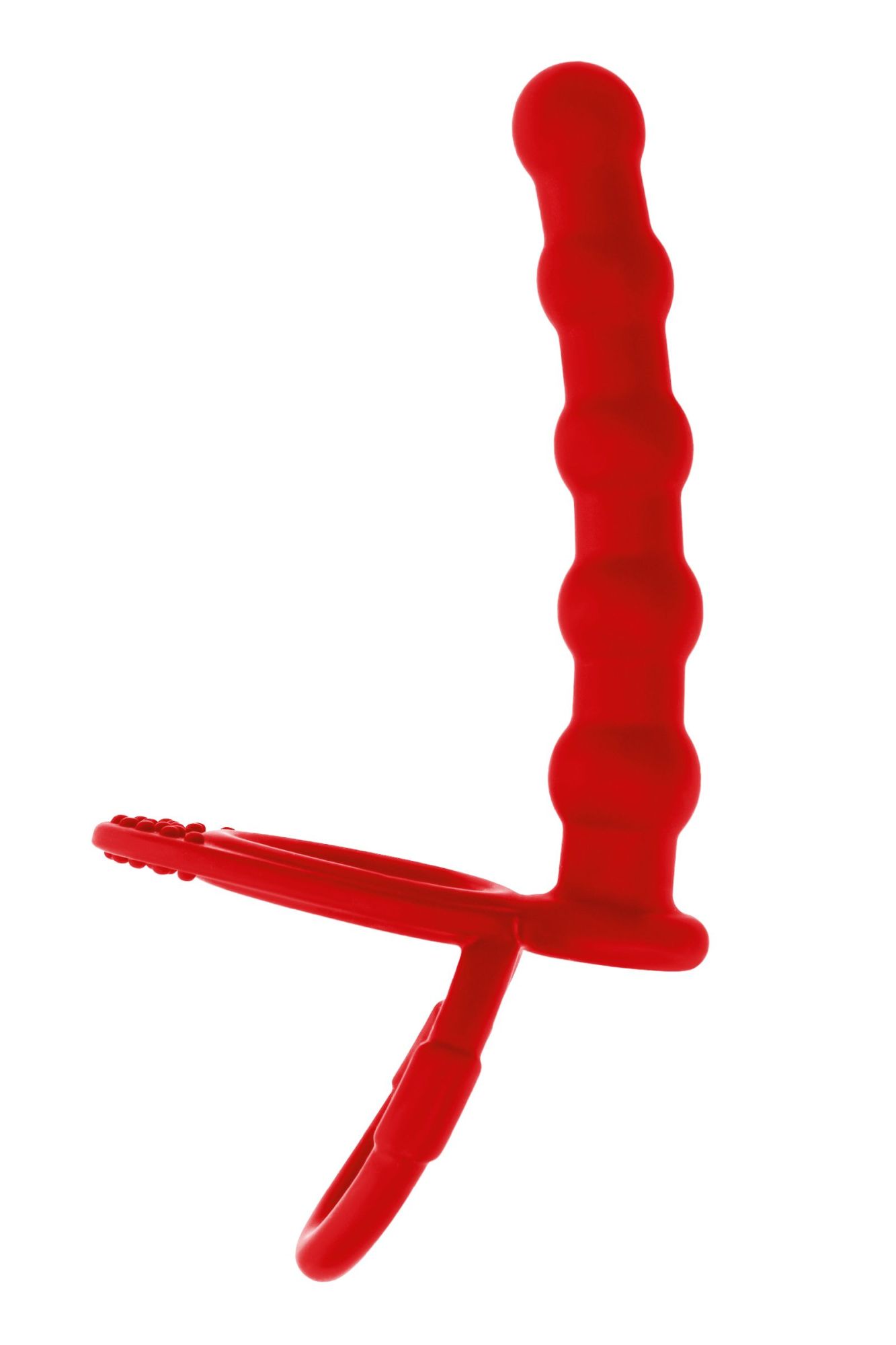 насадка на пенис для двойного проникновения black&red by toyfa, силикон, красная, 19,5 см в 