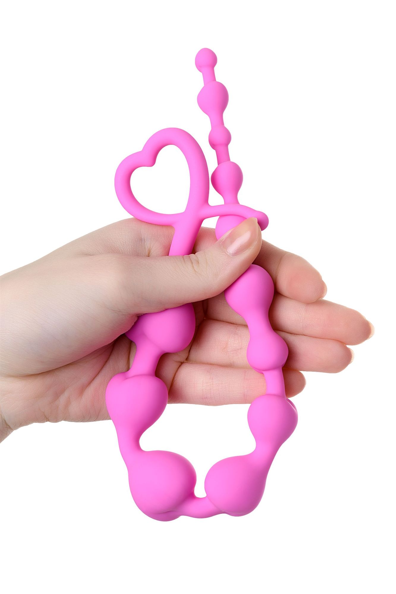 анальная цепочка todo by toyfa long sweety, силикон, розовая, 34 см, ø 2,7 см в 