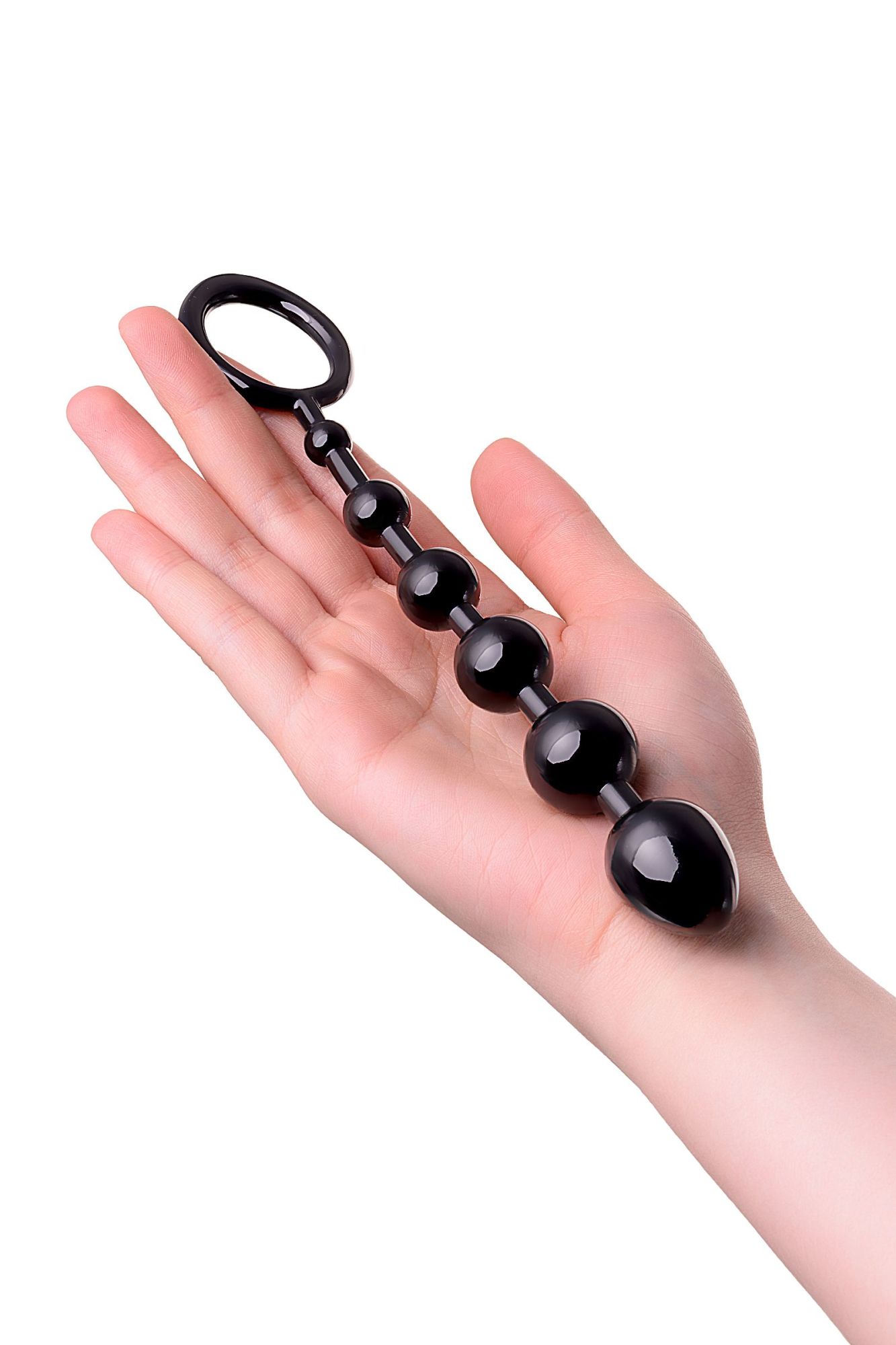 анальная цепочка toyfa a-toys s, tpe, черный, 19,8см в 